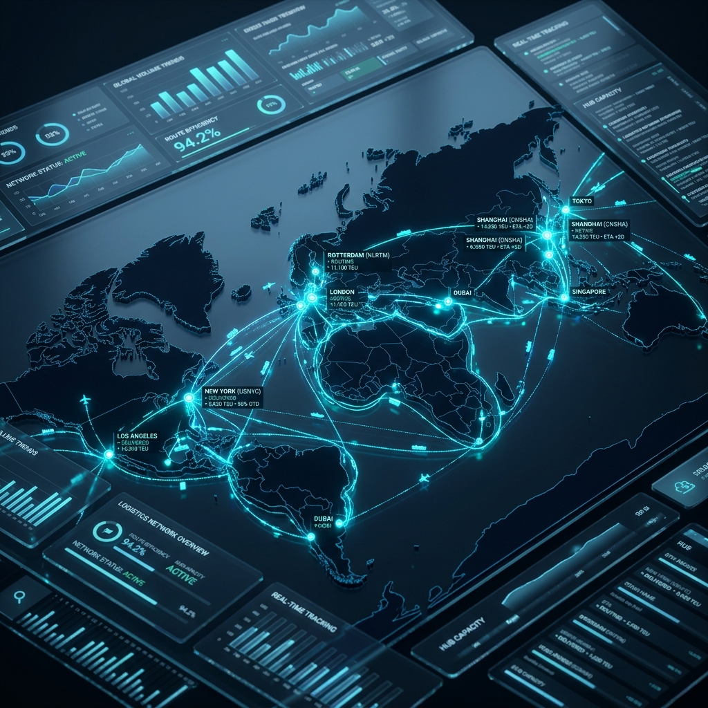 Global logistics network visualization